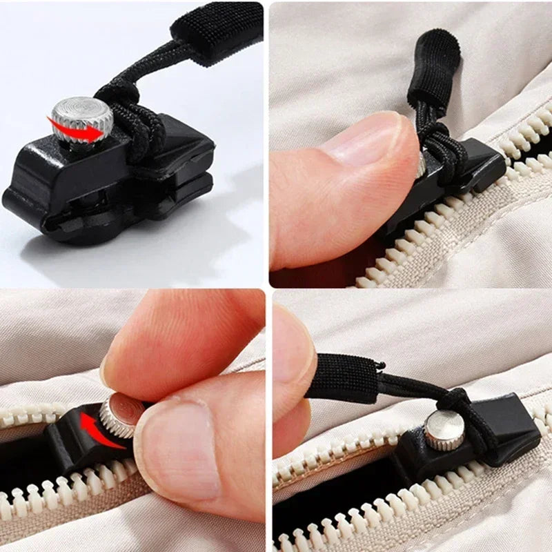 2-6Pcs Zipper Repair Kit Universal Instant Zipper Repair Replacement Zippers Sliding Teeth Rescue Zippers Head 3 Different Sizes